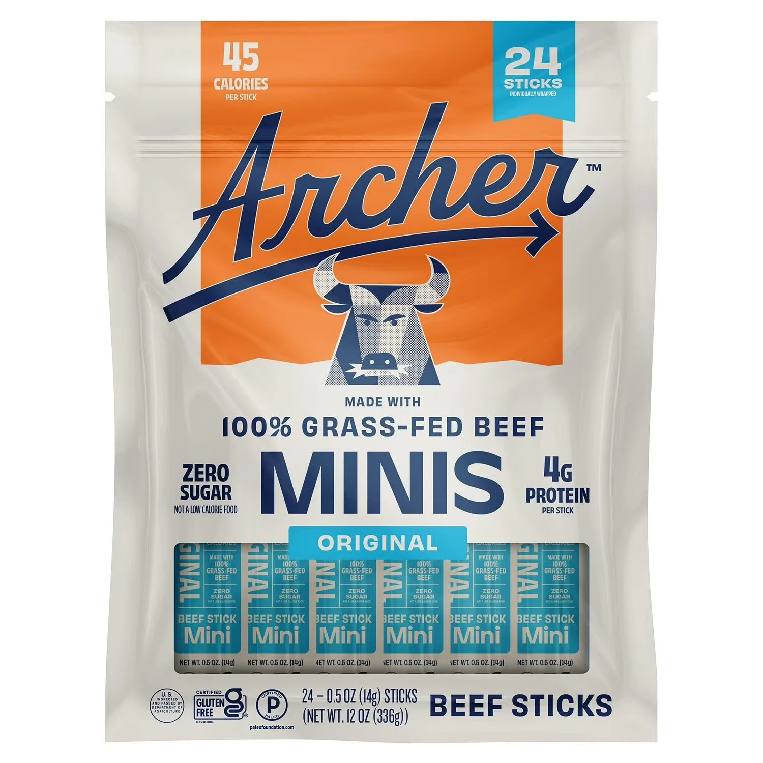Archer Original Mini Beef Sticks 0.5 oz 24 pk