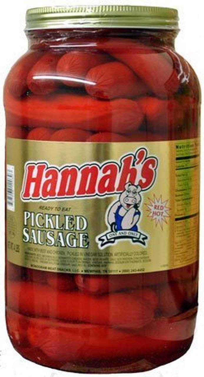 Hot Pickled Sausage 39 ct Gallon Jar