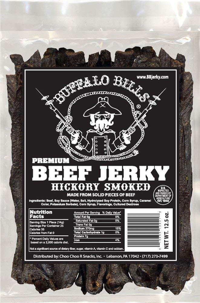 Buffalo Bills 12.5oz Premium Hickory Beef Jerky 7” Strips 25 hickory smoked j…