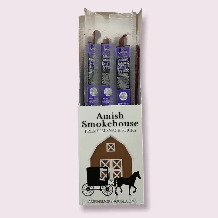 Amish Smokehouse Beef Smokie’s, Teriyaki, 21 Ct Individually Wrapped