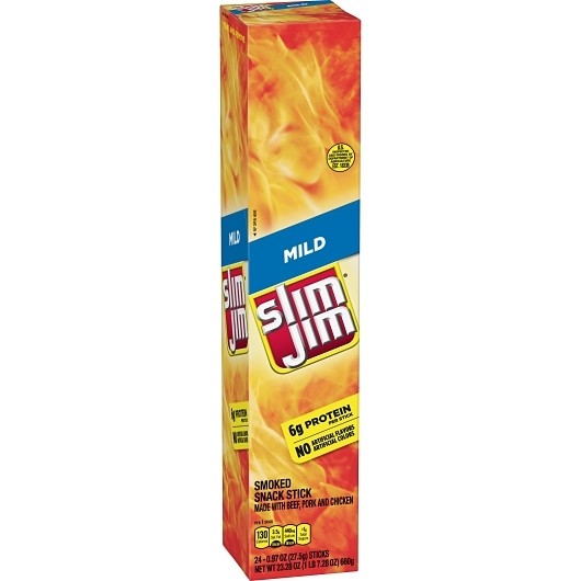 Slim Jim Giant Mild Snack Sticks, 0.97 Ounces, 24 Per Box, 6 Per Case