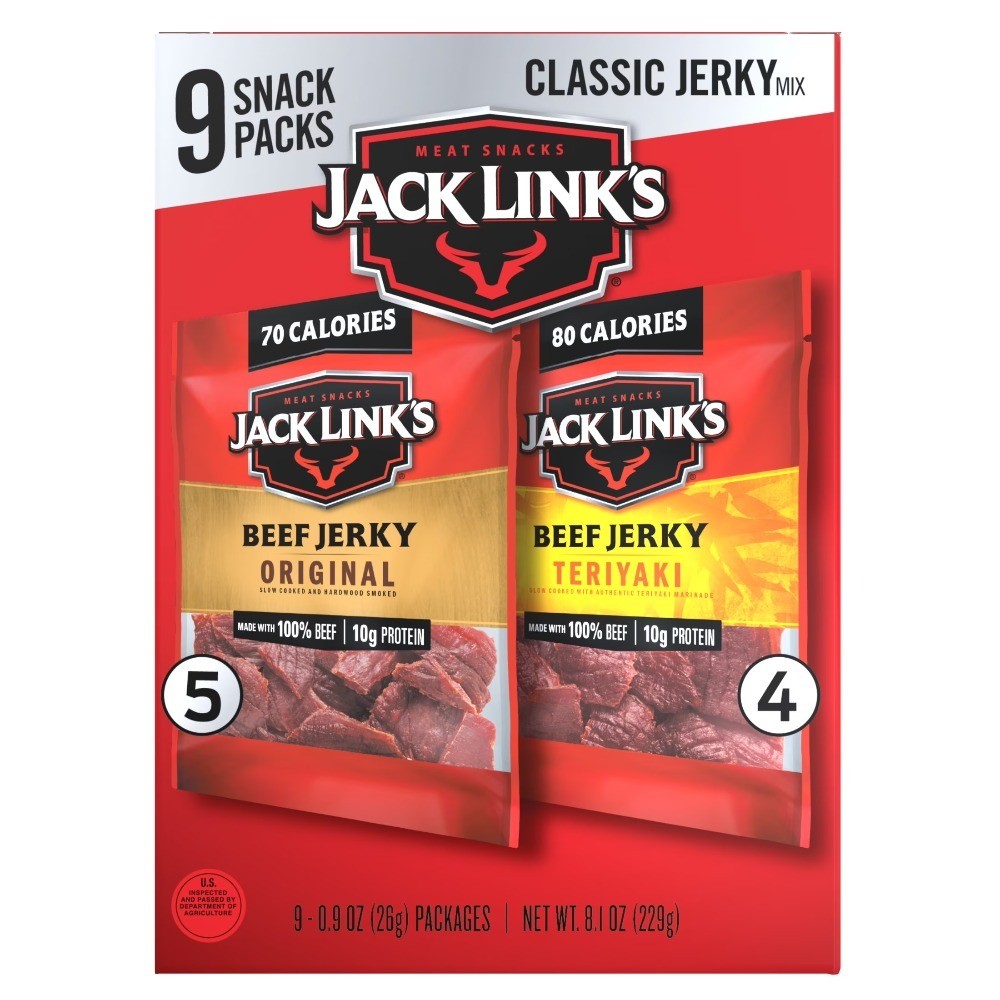 Original & Teriyaki Beef Jerky Snack, 9 Pack, Dried Meat, Gourmet Protein Treat