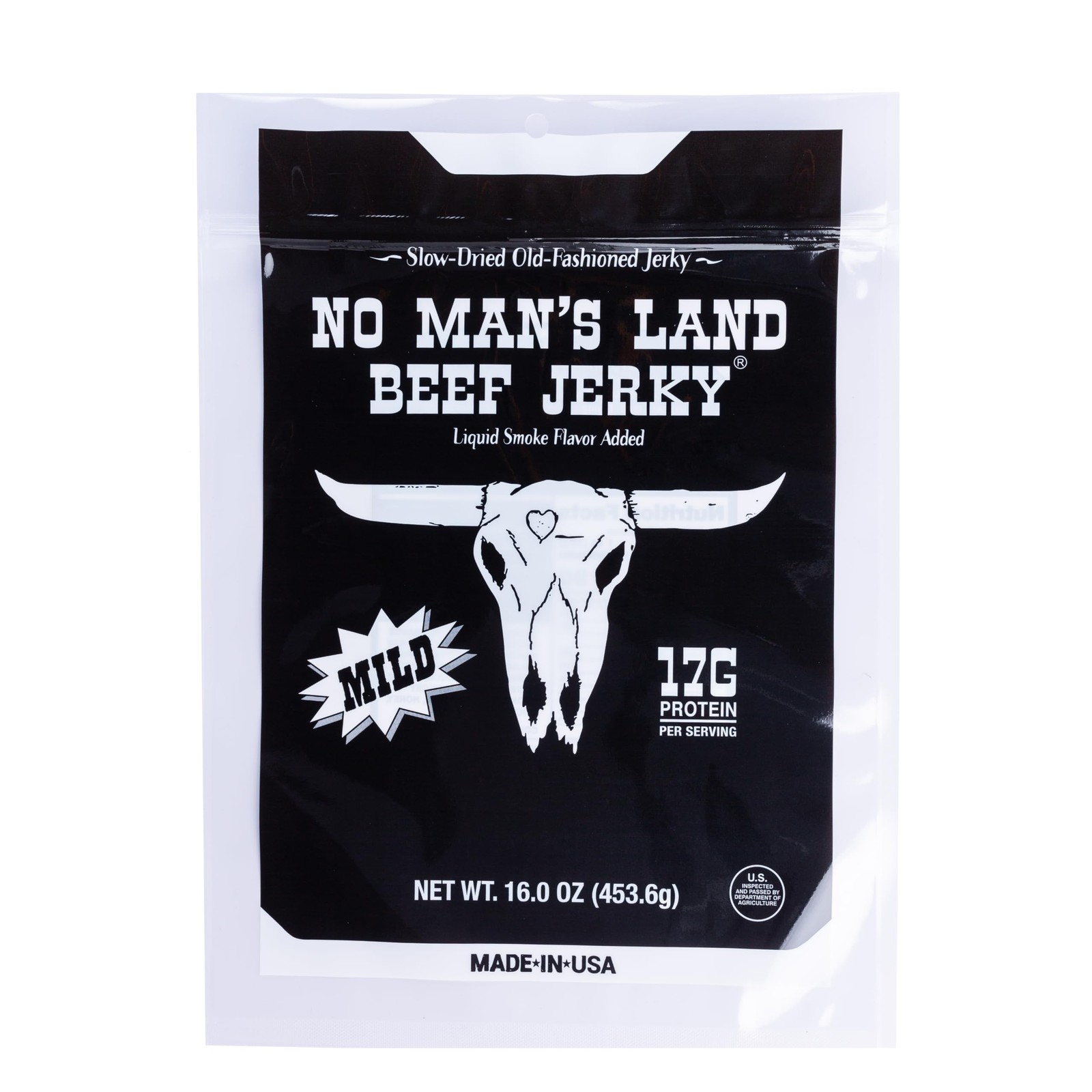 No Mans Land SlowDried Beef Jerky | Smoked & Seasoned Jerky Strips | High Pro…