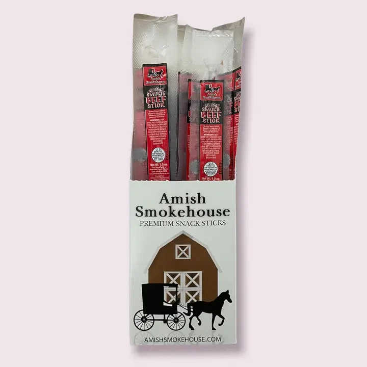Amish Smokehouse Beef Smokie’s, Spicy, 21 Ct Individually Wrapped