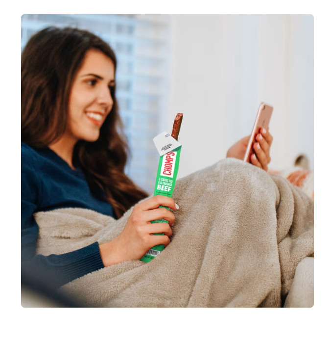 Chomps Grass-Fed And Finished Jalapeño Beef Jerky Snack Sticks (8 Count)