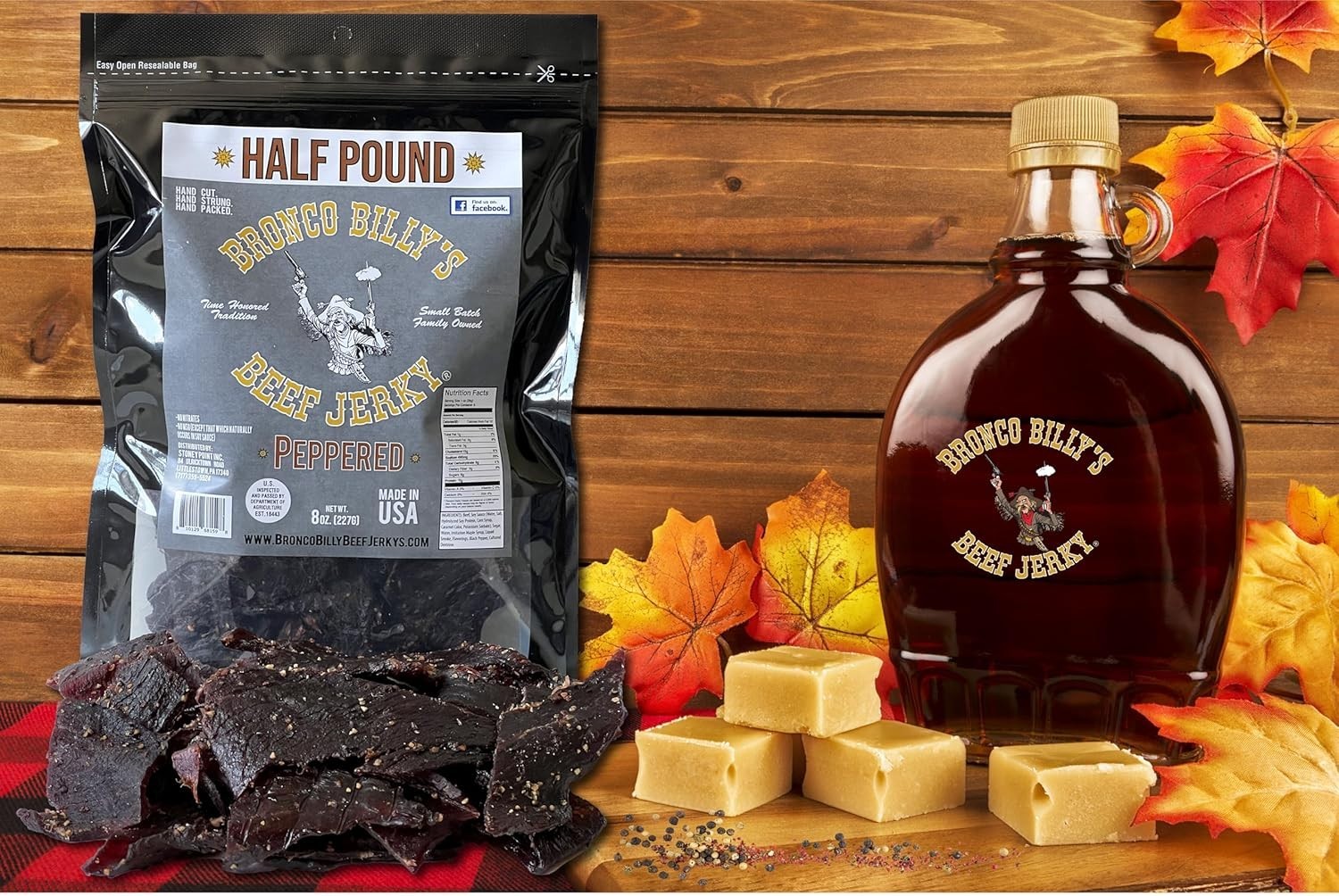 Gourmet Maple Peppered Jerky – Hand-Crafted USDA Beef in 8oz Resealable Bag