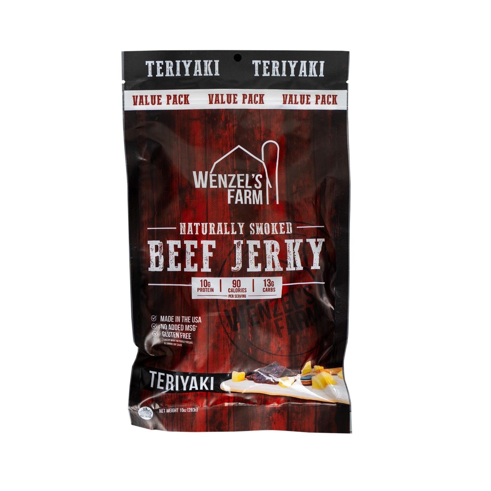 Wenzel’s Farm Teriyaki Beef Jerky 10 oz. | Value Pack | Naturally Smoked | No…
