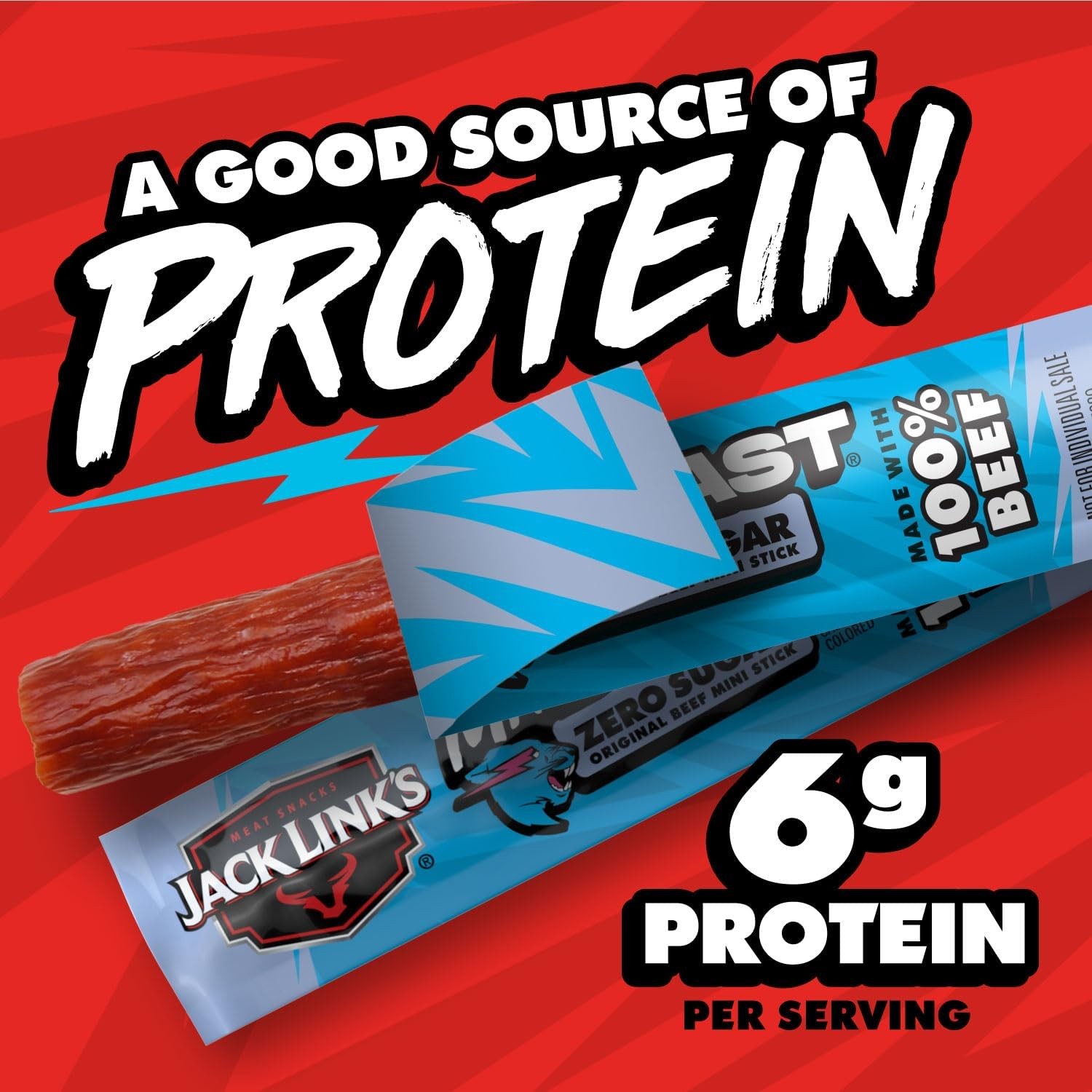 Zero Sugar Beef Sticks, 6g Protein, 12 Count – Healthy Pantry Snacks