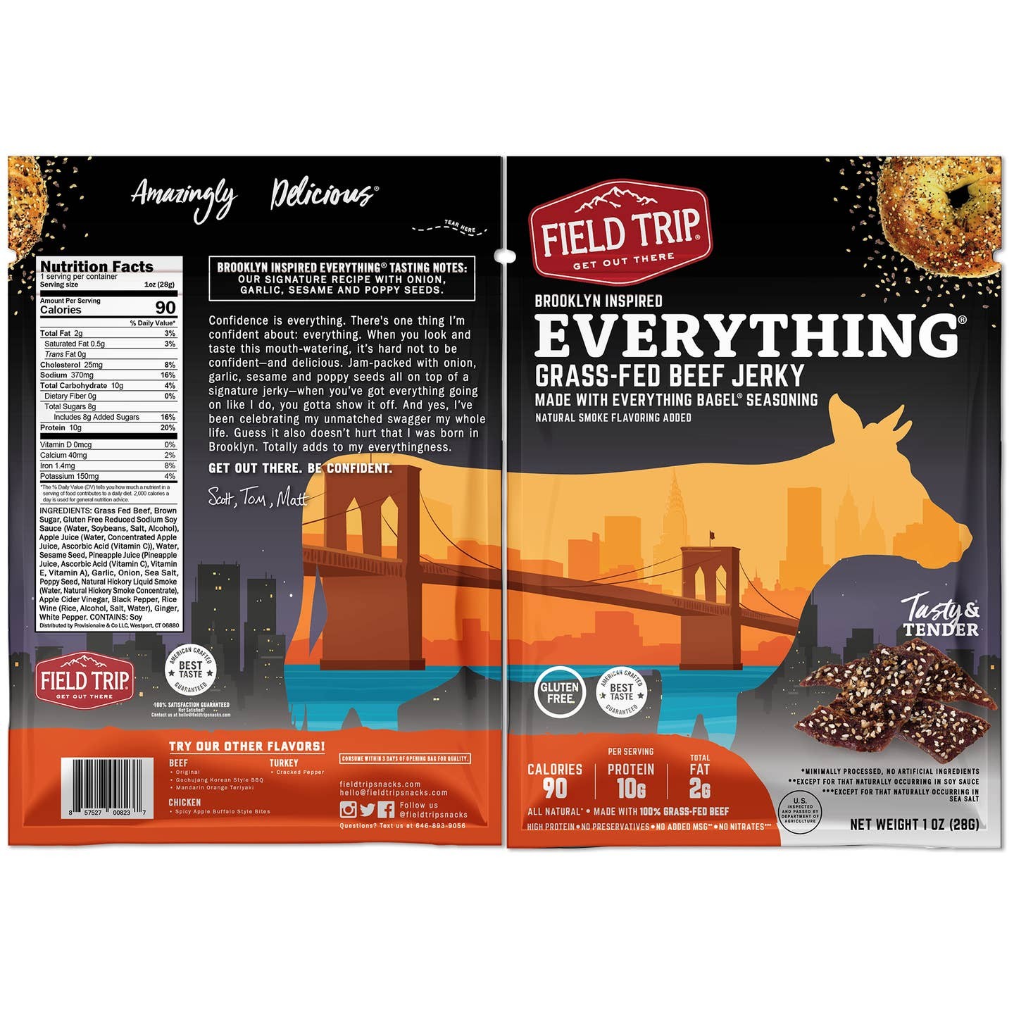 FIELD TRIP SAMPLER VARIETY LOT Grass Fed Beef Jerky Protein our Gehrke Shop
