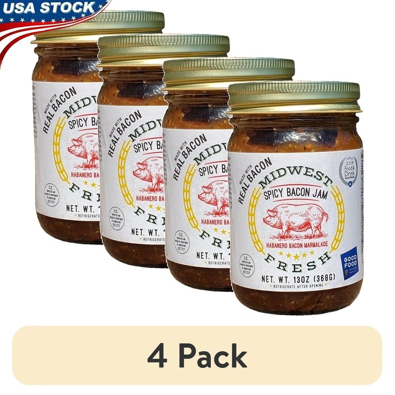 Spicy Bacon Jam 13oz Habanero Flavor Award Winning Spreadable Jam Grill Perfect