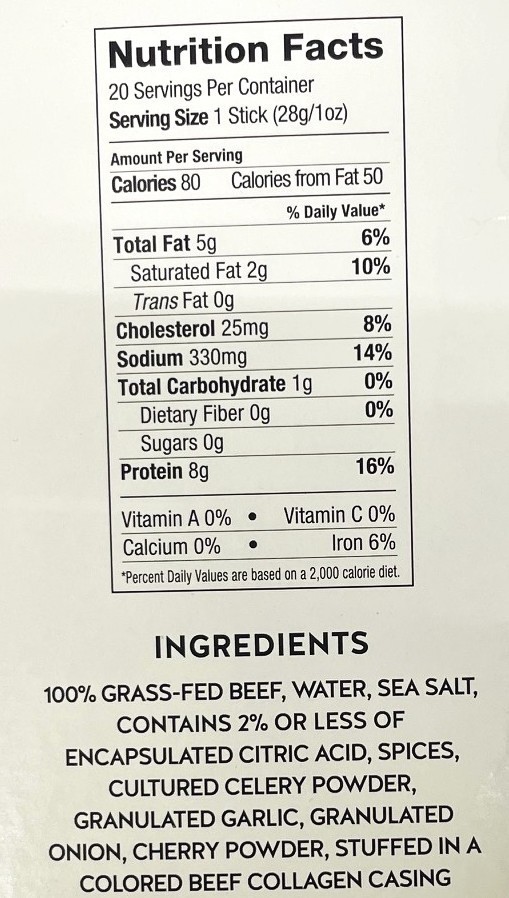 Think Jerky Grass Fed Beef Sticks, Original, 1 oz, 20-count