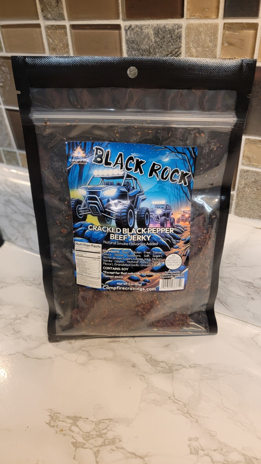 Campfire Cravings Cracked Black Pepper Beef Jerky – Handcrafted Small Batch 3oz