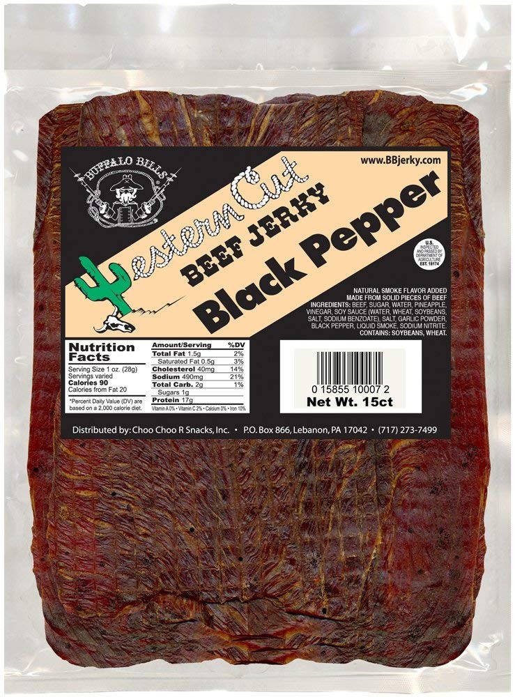 Buffalo Bills 18oz Black Pepper Western Cut Big Slab Beef Jerky (15 beef jerky s