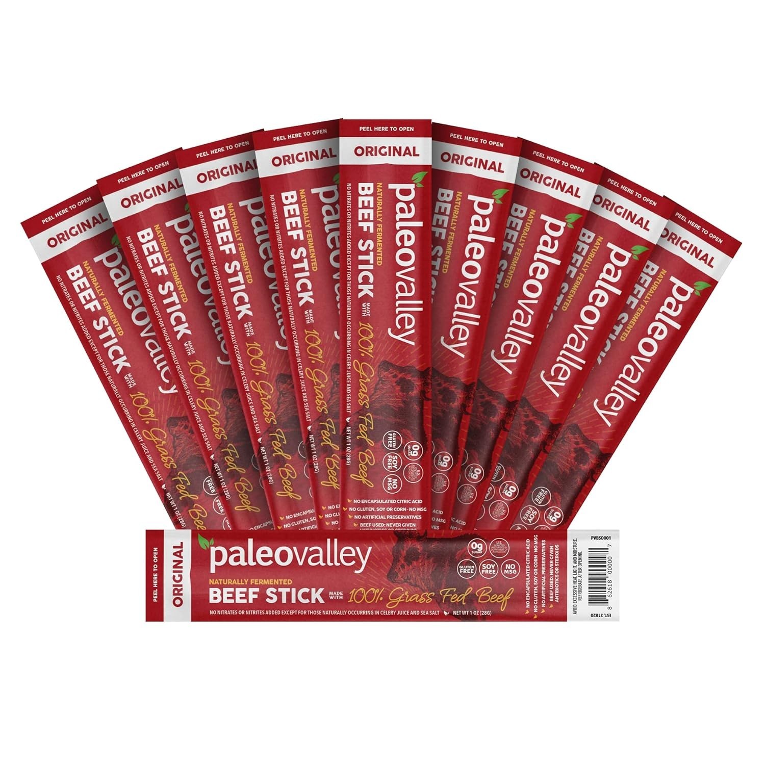Delicious Gluten Free Grass Fed Beef Sticks – 6g Protein, High Nutrient Snack
