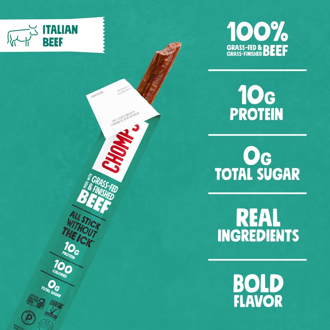 Beef Jerky Snack Sticks 10ct, Grass-Fed Italian Flavor – Keto, AIP Compliant