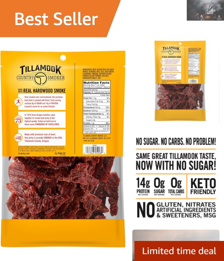 Handcrafted Beef Jerky, Keto Friendly & Zero Sugar – 6.5 Ounce Pack