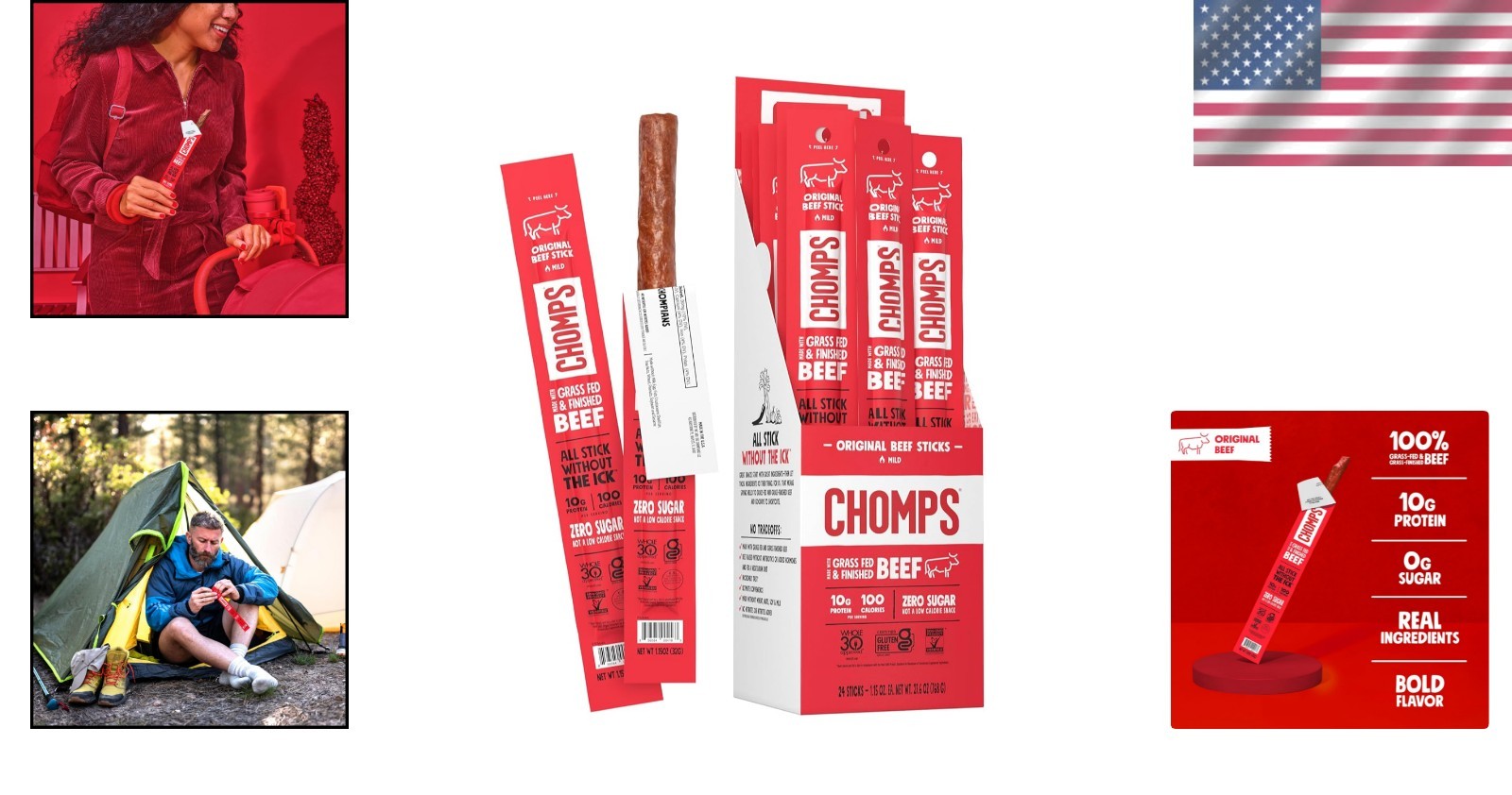 All-Natural Grass-Fed Beef Jerky Snack Sticks, 24-Pack – Delicious & Nutritious
