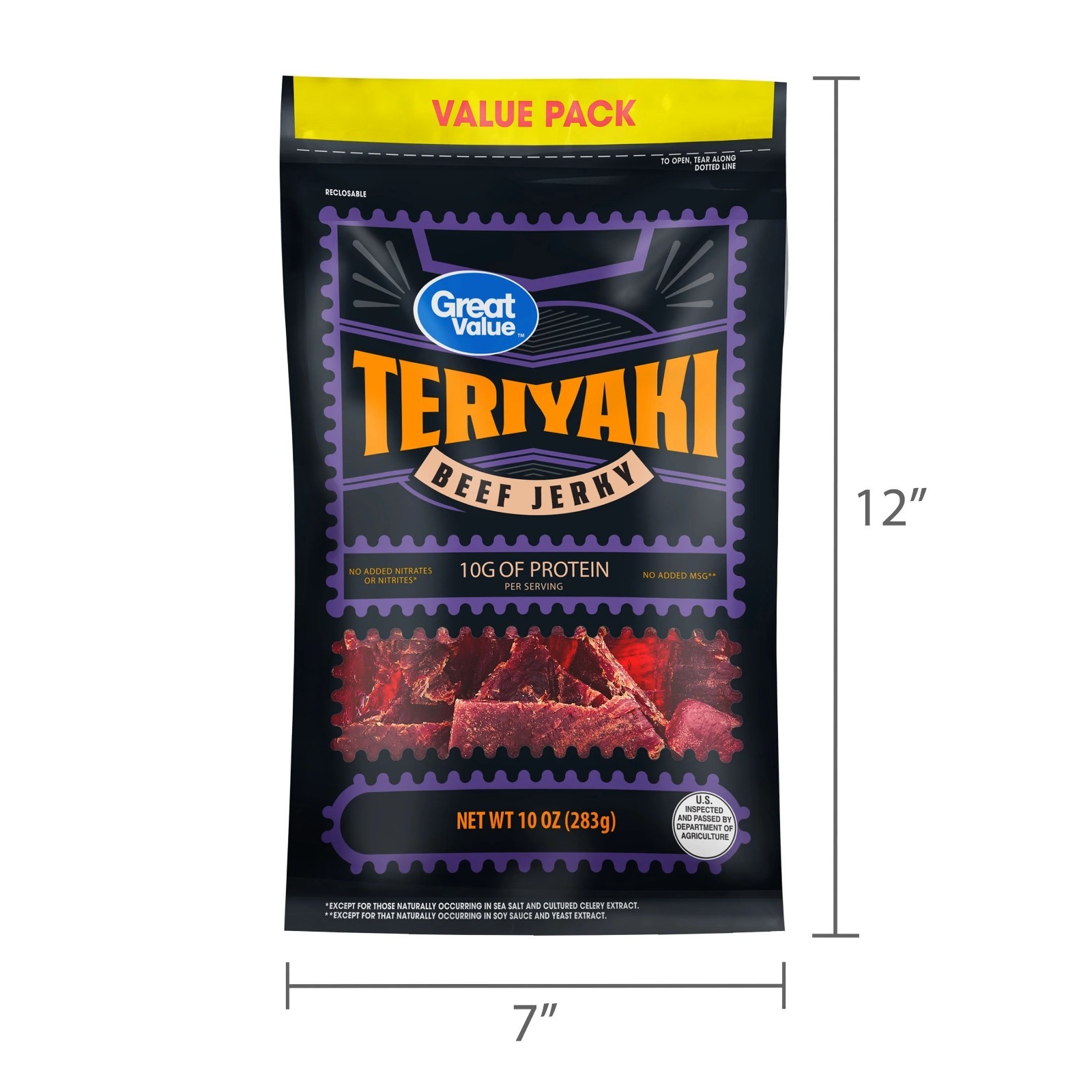 Great Value Teriyaki Beef Jerky Value Pack, 10 oz