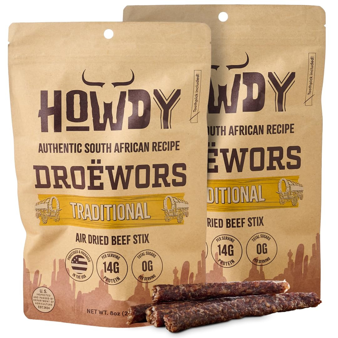 snax Handcraft Authentic Small Batch Droëwors Beef Sticks Sugar Free, Soy Free,