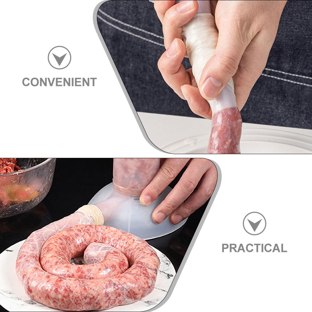 6 Pack Light Yellow Reusable Sausage Casings Natural Collagen for Meat Storage