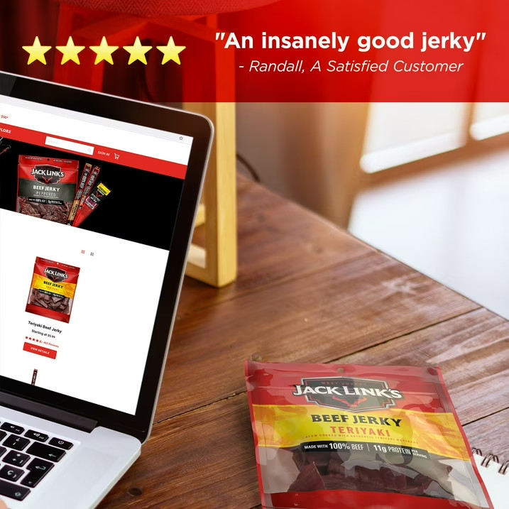 Jack Link’s Beef Jerky, Teriyaki, Made with 100% Beef, 11g of Protein 2.85 oz