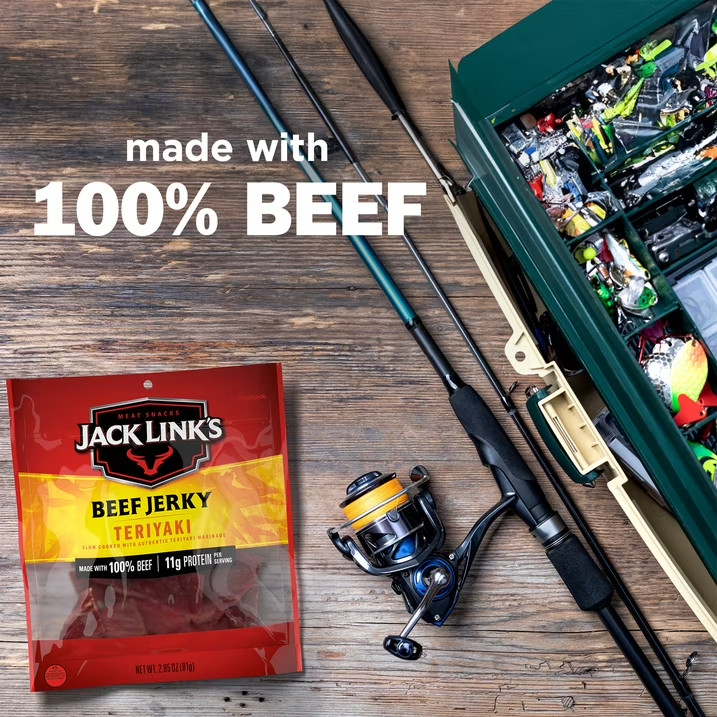 Jack Link’s Beef Jerky, Teriyaki, Made with 100% Beef, 11g of Protein 2.85 oz