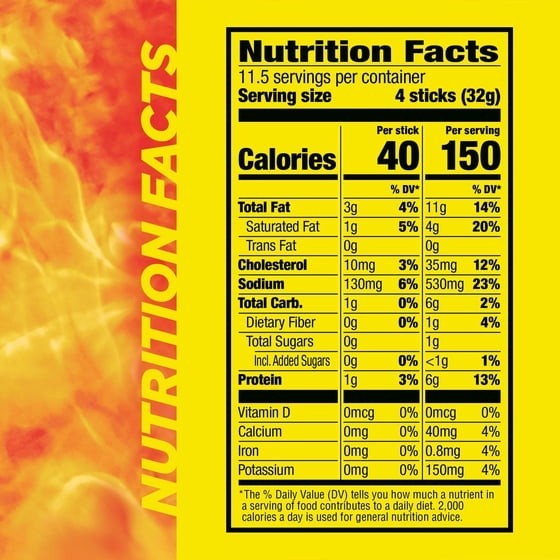 (4 pack) Slim Jim Smoked Meat Sticks, Original Flavor, 6g Protein Per Serving, S