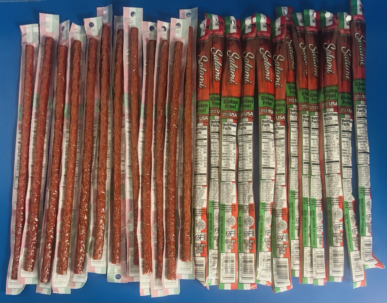 (24) Fratelli Beretta Bridgford Salami Snack Sticks 1oz. Bulk Lot BB: 8/27