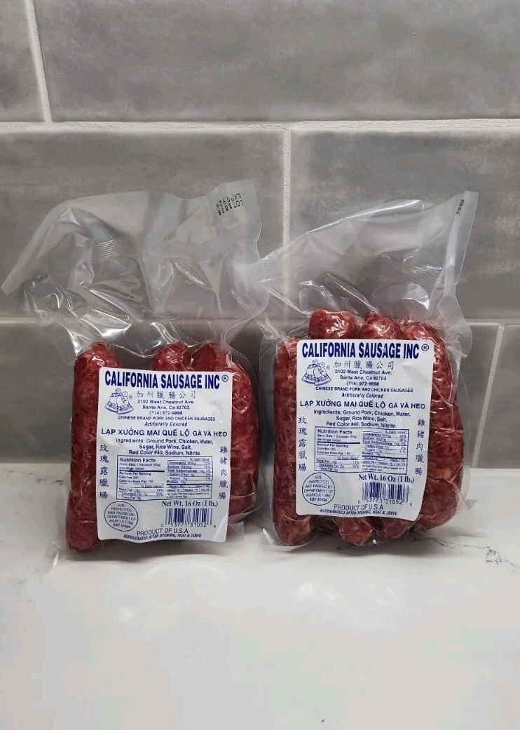 California Sausage Inc Mai Que Chinese Vietnamese Lap Xuong Pork Chicken X 2