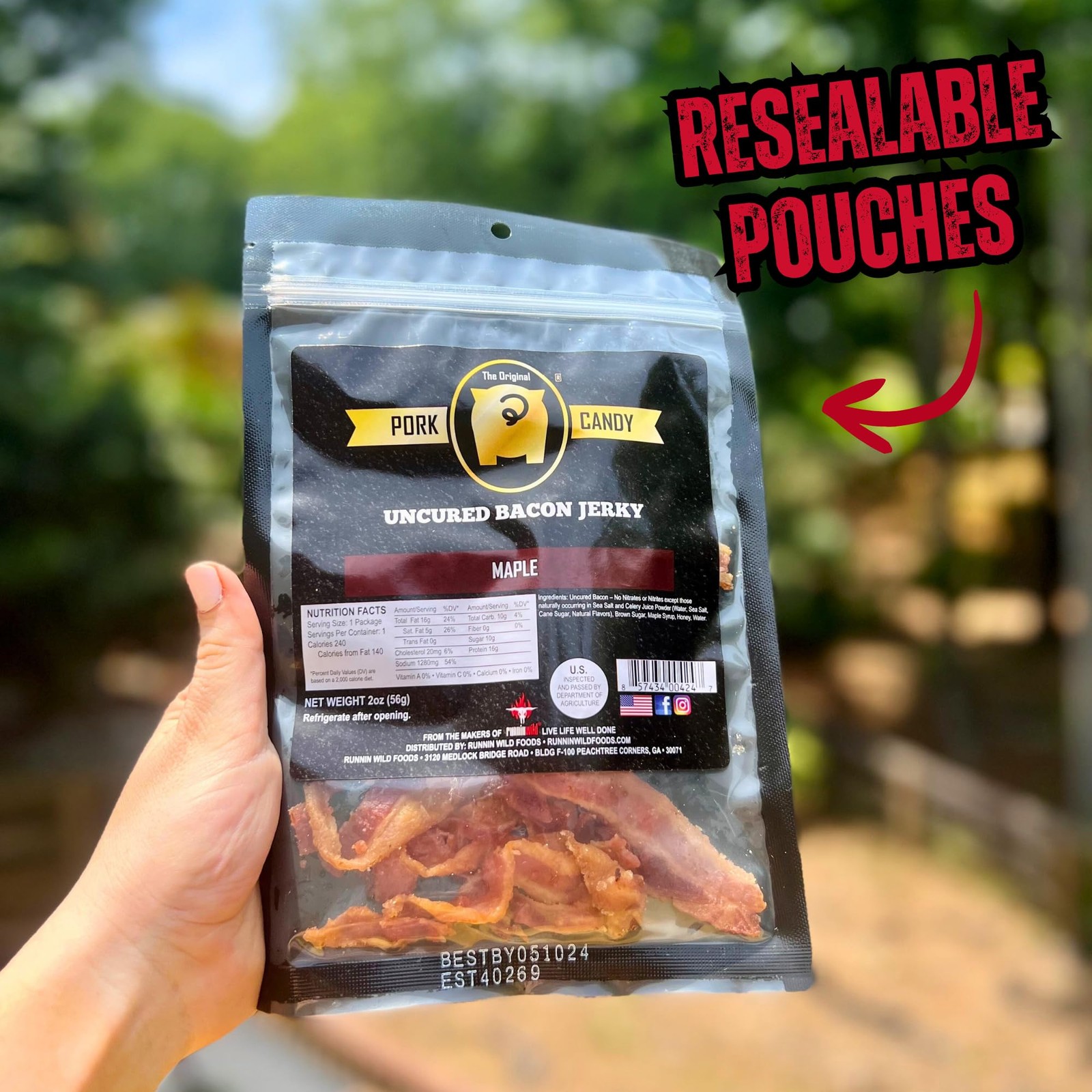 Delicious Maple Bacon Jerky – Made from 100% Real Uncured 2 Ounce (Pack of 2)