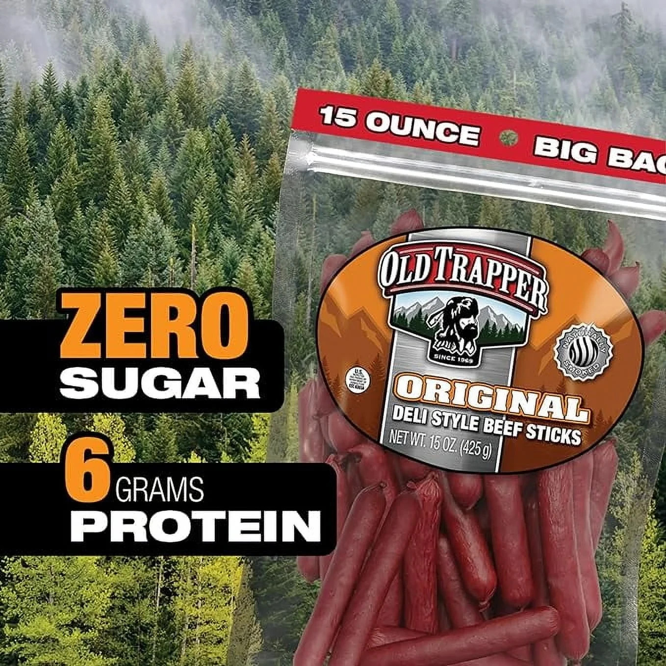 Old Trapper original Beef stick 15oz Resealable Bag…