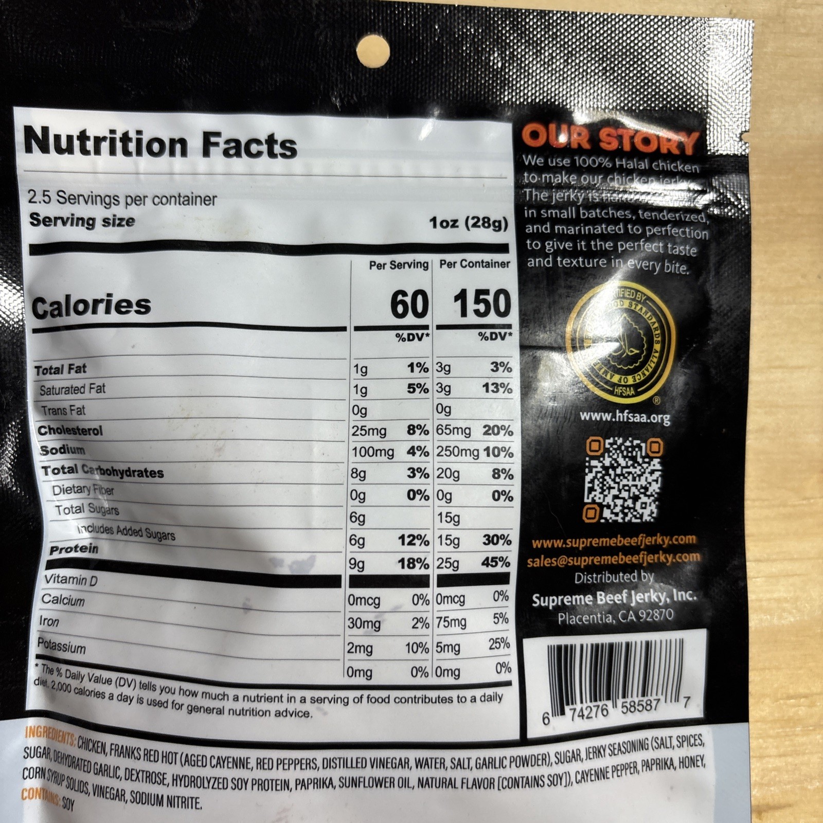 Lot of 3 Supreme Beef Jerky, Halal Chicken Jerky, Zabiha Halal Certified Jerky,
