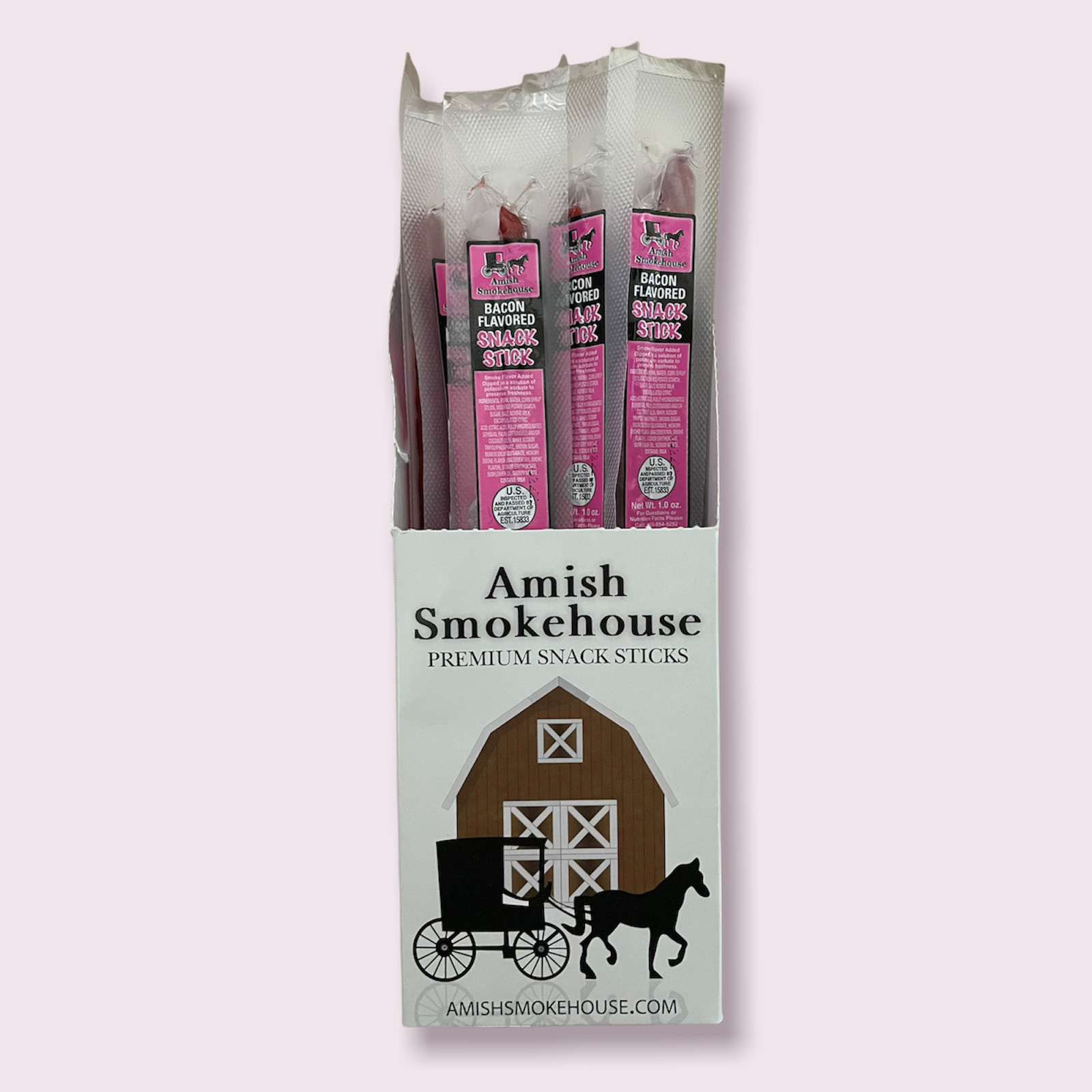 Amish Smokehouse Beef Smokie’s, Bacon, 21 Ct Individually Wrapped