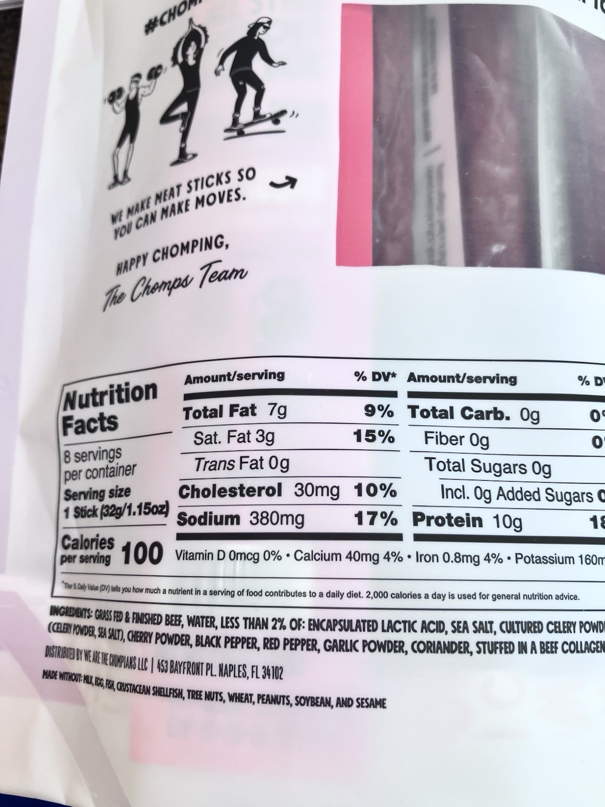 Chomps Original Beef Meat Sticks – 9.2oz/ 8ct EXP. 11/2026 NEW PACKAGE