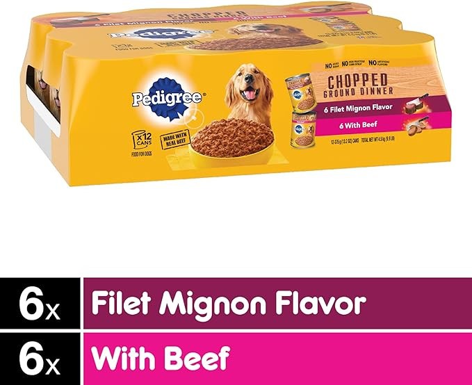 Pedigree Chopped Beef, 13.2 Ounces, 12 Per Case