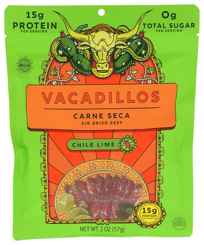 Vacadillos Jerky Carne Chile Lime 2 oz (Pack of 8)