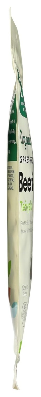 3 Oz Organic Teriyaki Beef Jerky – 100% Grass-Fed Beef, Perfect for On-the-Go