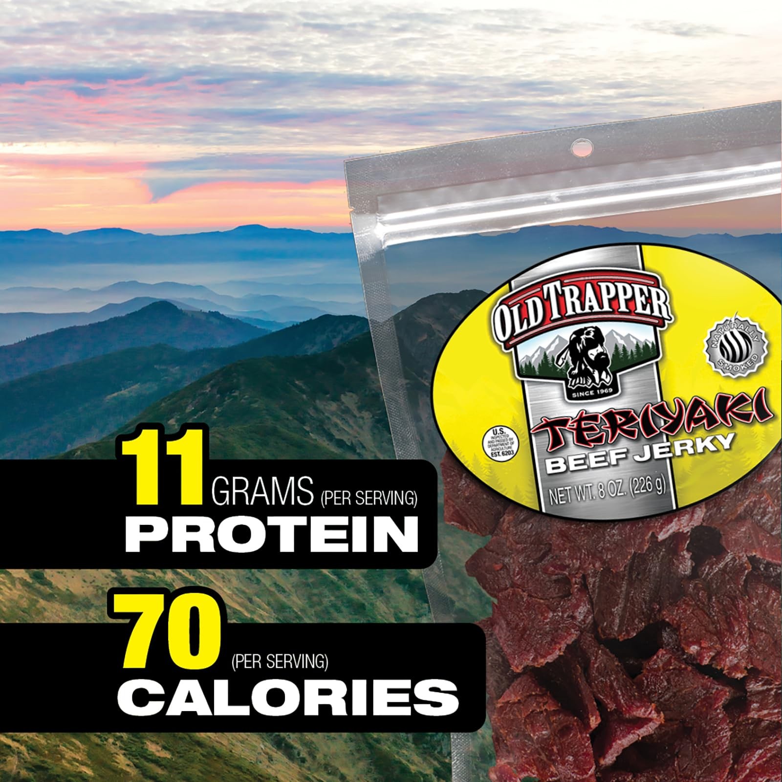 Old Trapper Beef Jerky Teriyaki 10-Ounce Individual Pack Tender Meat Snack fo…