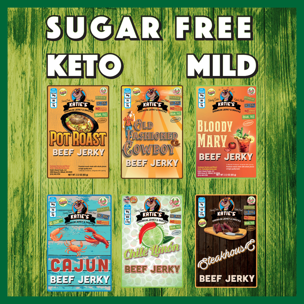 Katie’s Beef Jerky – Sugar Free/Keto Friendly – Mild or Spicy