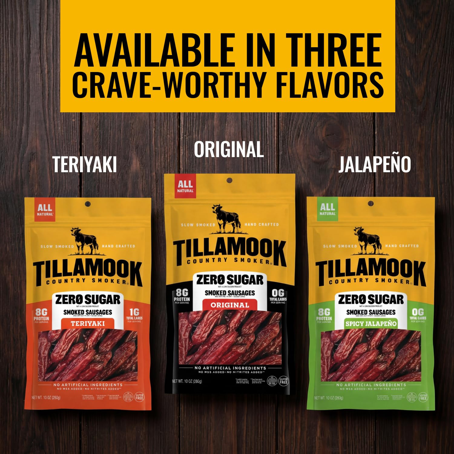 Tillamook Country Smoker Zero Sugar Original Keto Friendly Smoked Sausages, 10 O