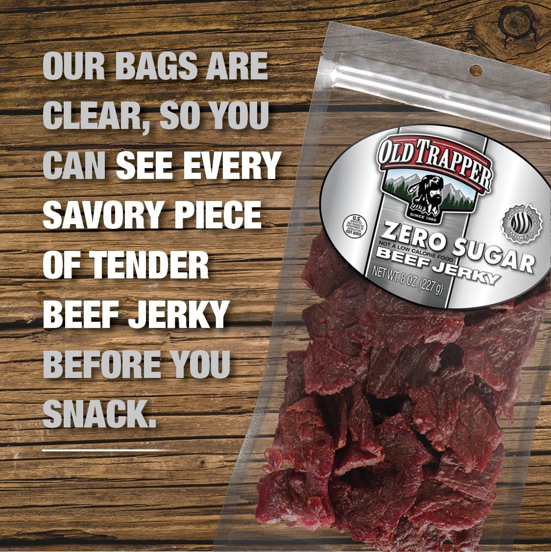 8 Oz Zero Sugar Beef Jerky – Gourmet Keto Snack with 14g Protein & Low Calories