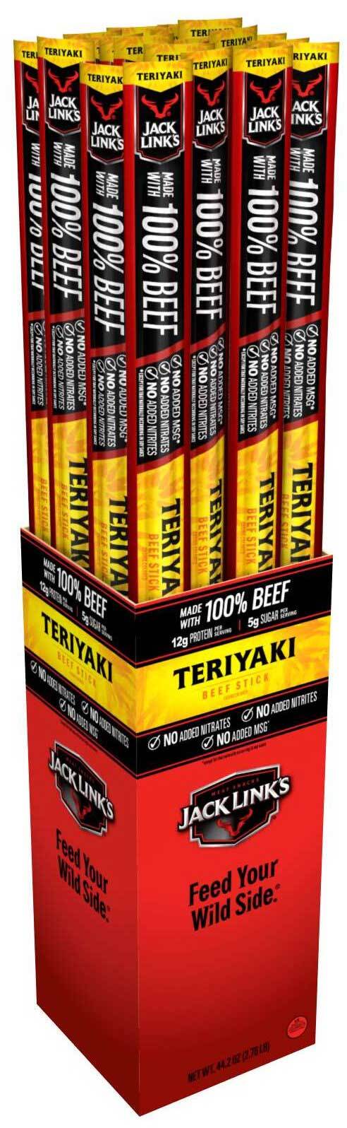 Jack Link’s Beef Meat Sticks Variety Pack, Original, Teriyaki, Peppered, 1.84…