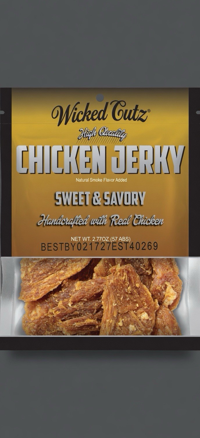 Bundle of 3 packs – Wicked Cutz Chicken Jerky Sweet & Savory 2.75oz Pantry Snack