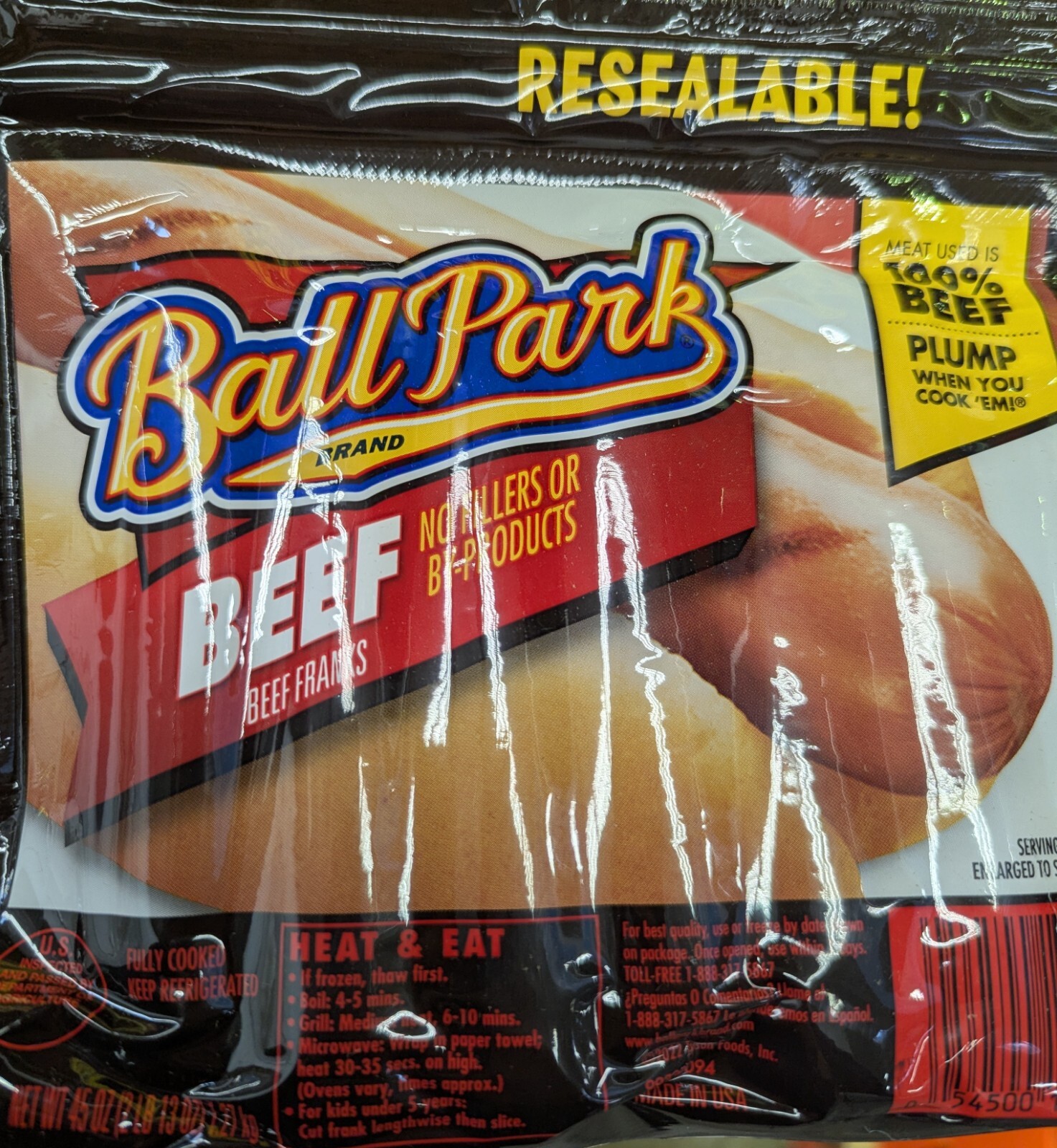 Ballpark Beef Franks 45 Oz (2 Pack)