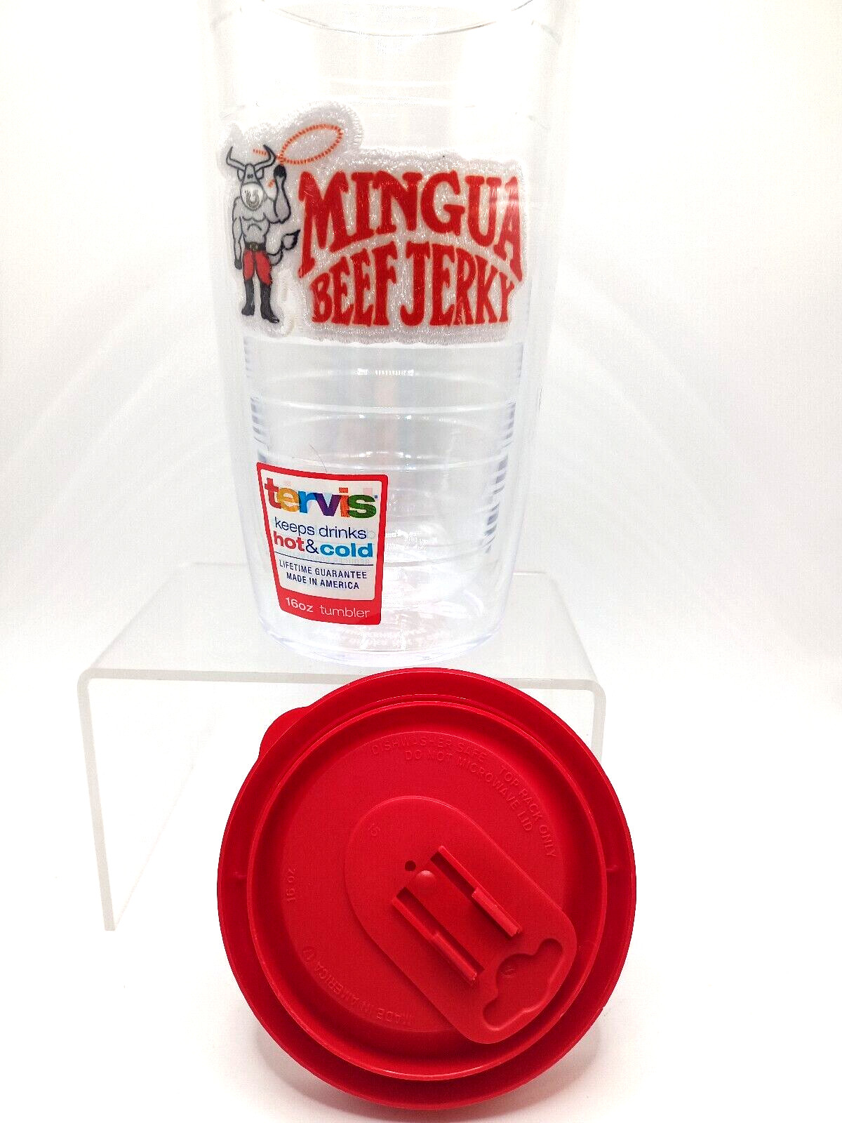 Mingua Beef Jerky Tervis Tumbler New 16 ounces Kentucky Bull Red Patch Design