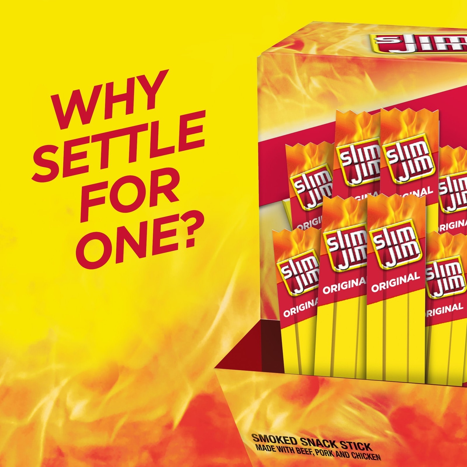 4 pack Smoked Meat Sticks Original Flavor 6g Protein Per Serving Snack Size