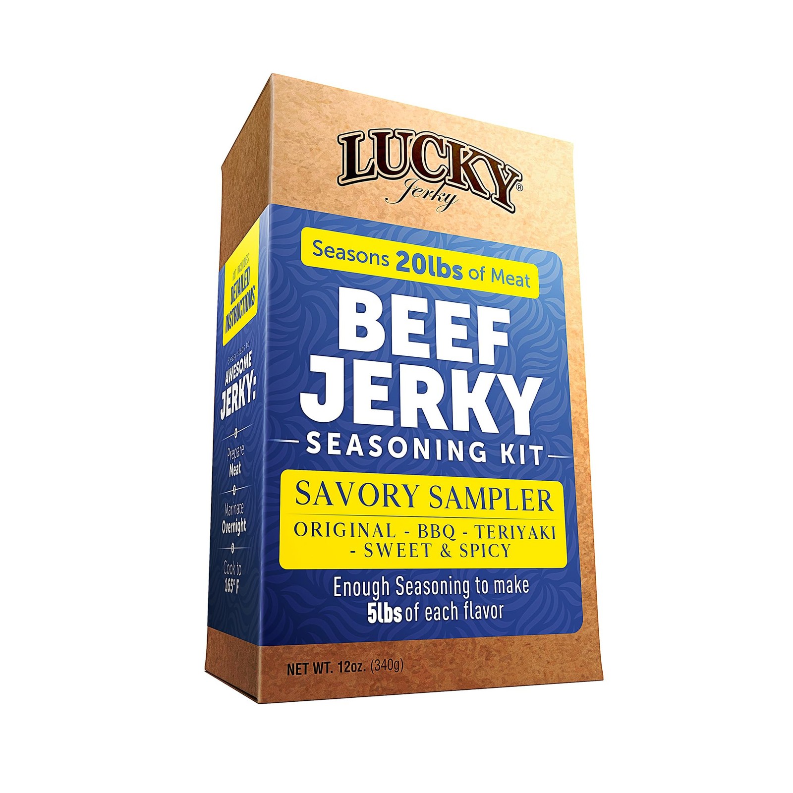 Lucky Jerky Ultimate Savory DIY Seasoning Kit – Makes 20lbs Total with 4 Flav…