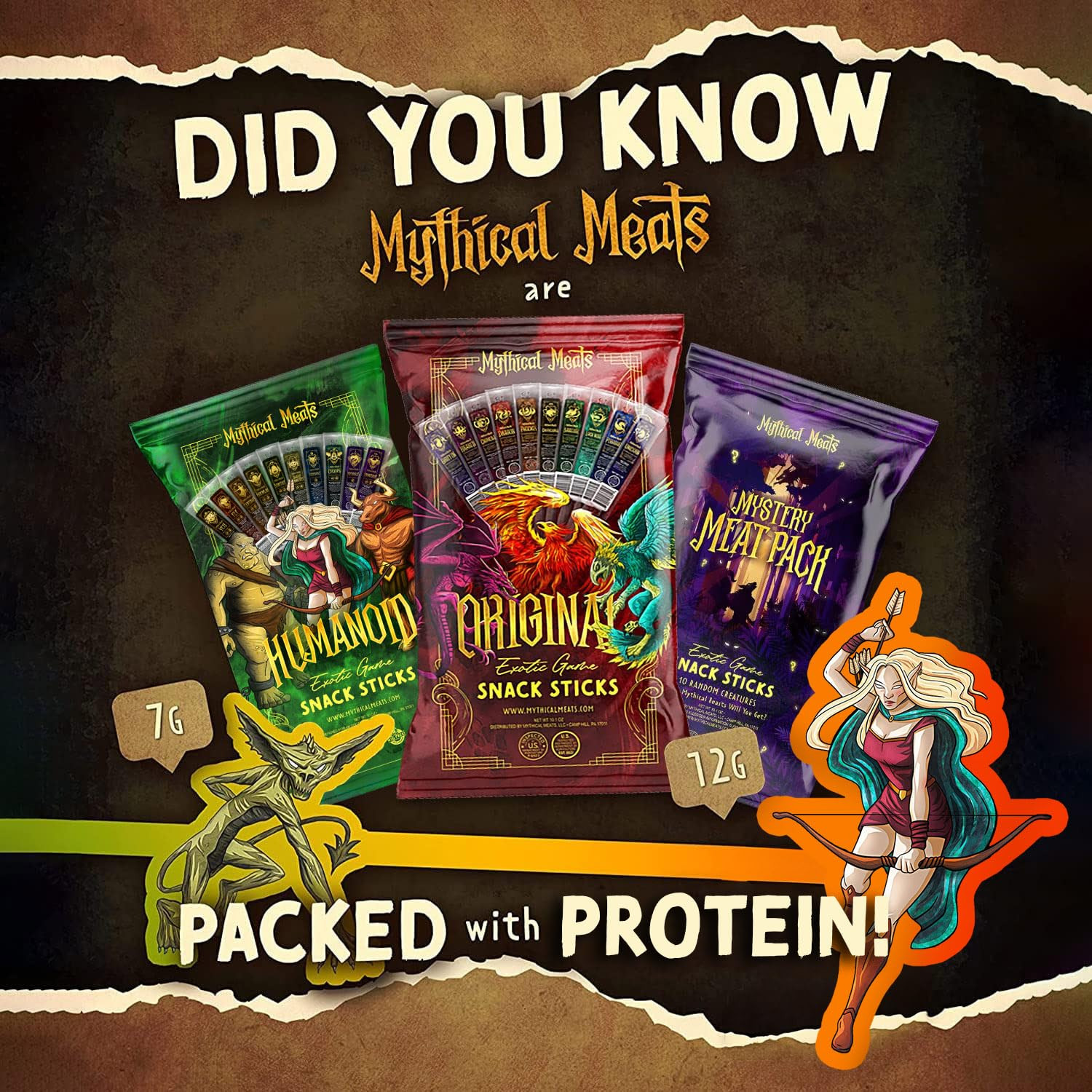 Mythical Meats Original Exotic Flavor Sampler Pack – 10 Exotic Game and Beef …