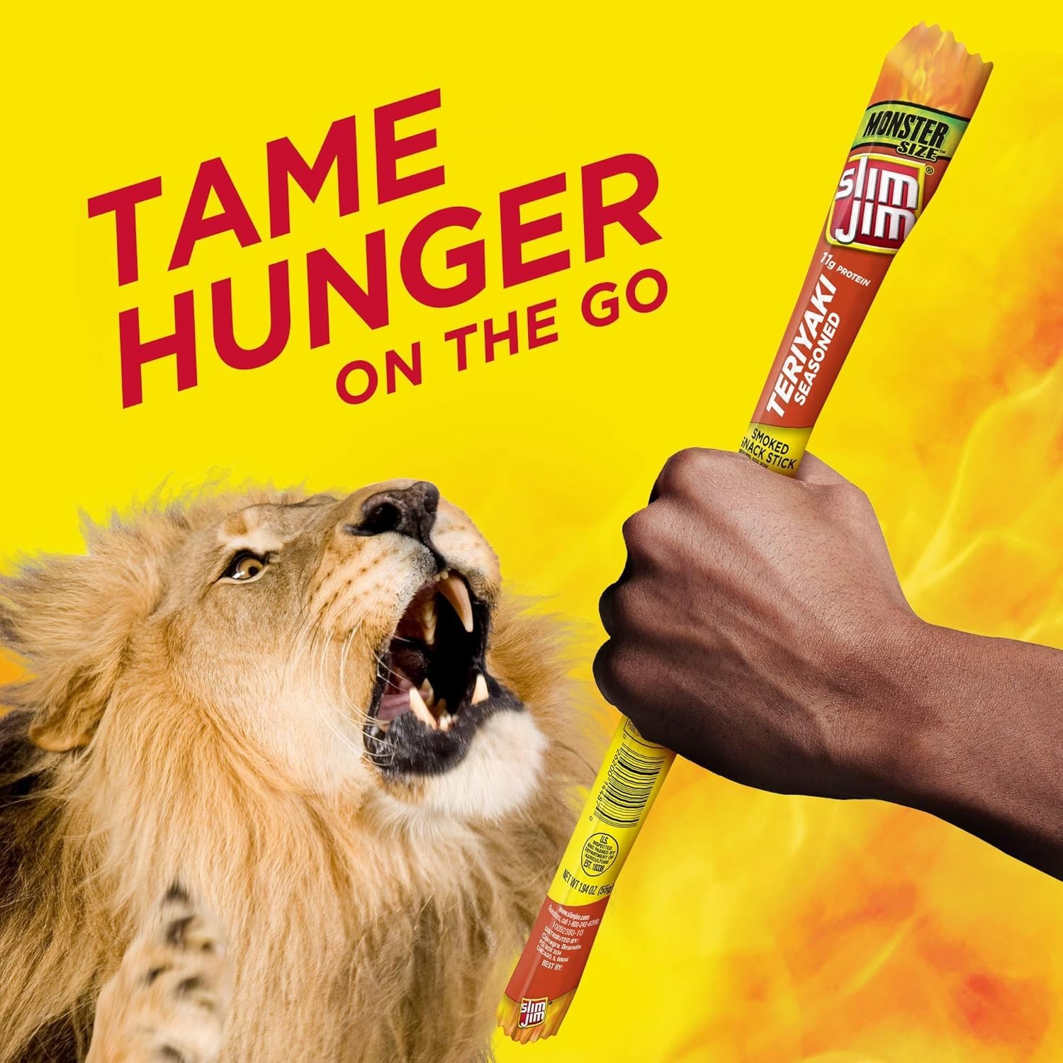 Monster Teriyaki Meat Sticks 18ct Box – High Protein Beef Pork Chicken Snacks