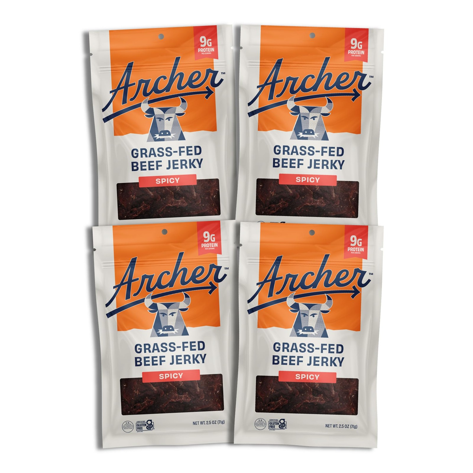 Country Archer Grass Fed Beef Jerky Beef Snack Pack, Bulk Individual Bags, P…
